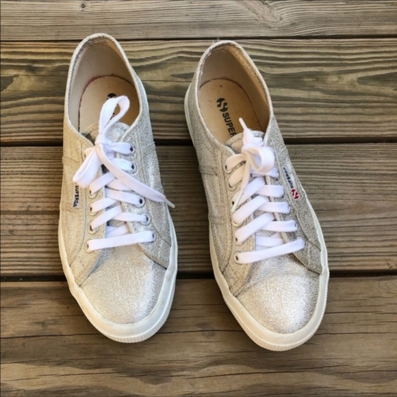 Superga Shoes - Superga Silver Sneakers